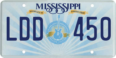 MS license plate LDD450