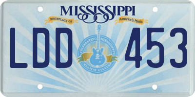 MS license plate LDD453