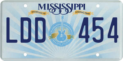 MS license plate LDD454