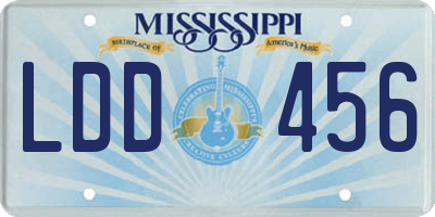 MS license plate LDD456