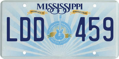 MS license plate LDD459
