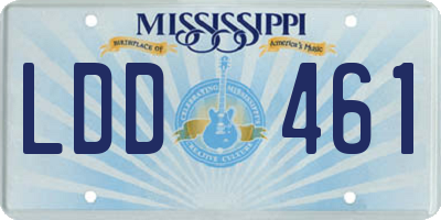 MS license plate LDD461