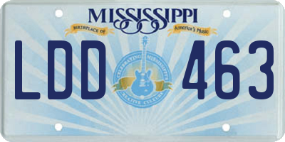 MS license plate LDD463