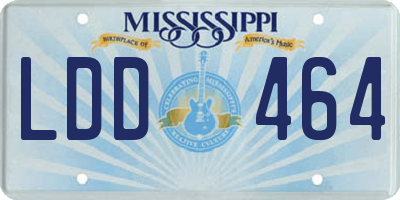 MS license plate LDD464