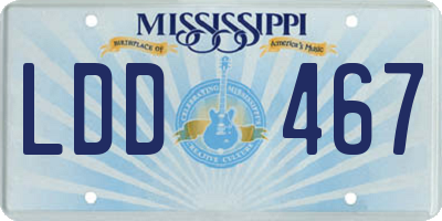 MS license plate LDD467