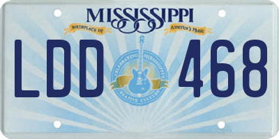MS license plate LDD468