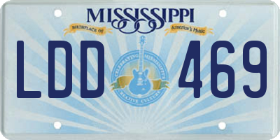 MS license plate LDD469