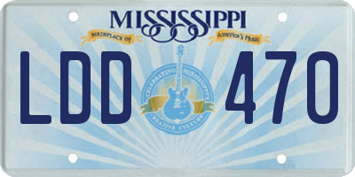 MS license plate LDD470