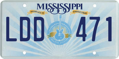 MS license plate LDD471
