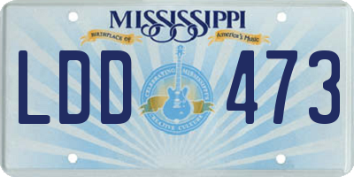 MS license plate LDD473
