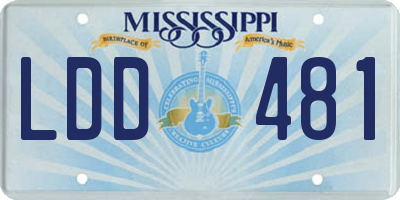 MS license plate LDD481
