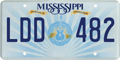 MS license plate LDD482