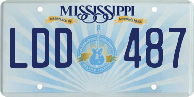 MS license plate LDD487