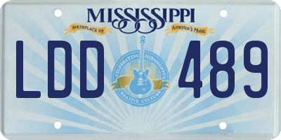 MS license plate LDD489