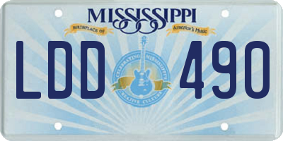 MS license plate LDD490