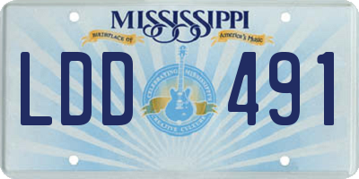 MS license plate LDD491