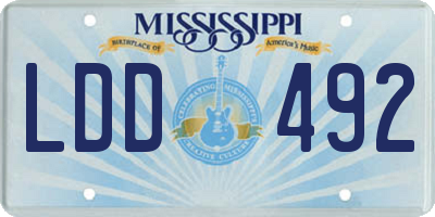 MS license plate LDD492