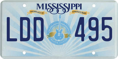 MS license plate LDD495