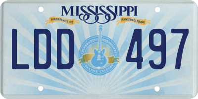 MS license plate LDD497