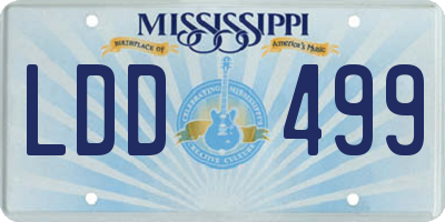 MS license plate LDD499