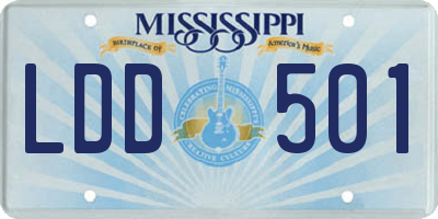 MS license plate LDD501