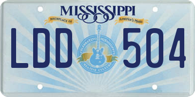 MS license plate LDD504