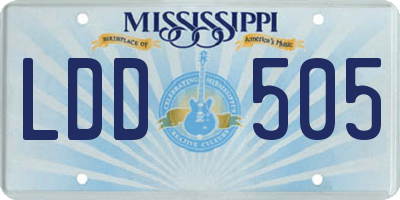 MS license plate LDD505