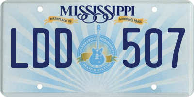 MS license plate LDD507