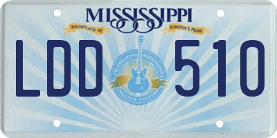 MS license plate LDD510