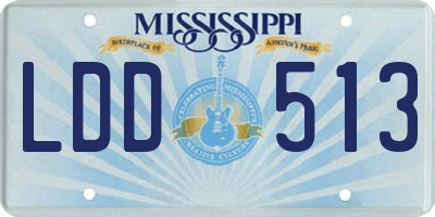 MS license plate LDD513