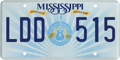 MS license plate LDD515