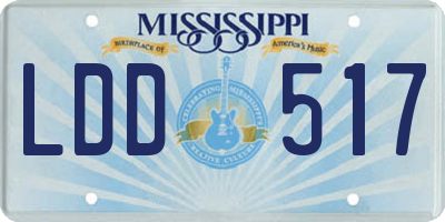 MS license plate LDD517