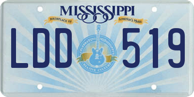 MS license plate LDD519