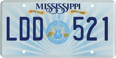 MS license plate LDD521
