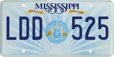 MS license plate LDD525