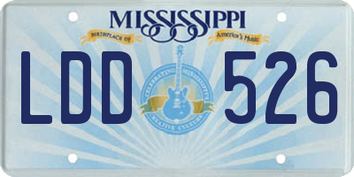 MS license plate LDD526