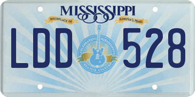 MS license plate LDD528