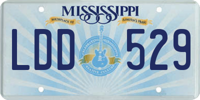 MS license plate LDD529