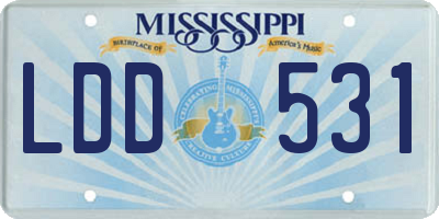 MS license plate LDD531