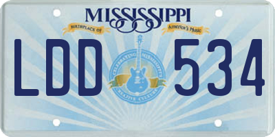 MS license plate LDD534