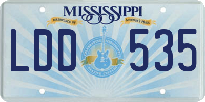 MS license plate LDD535