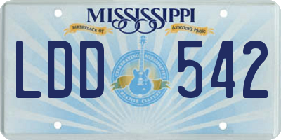 MS license plate LDD542