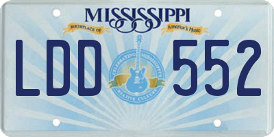 MS license plate LDD552