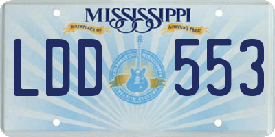MS license plate LDD553