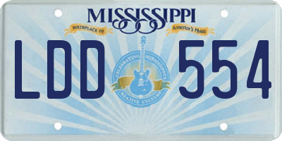 MS license plate LDD554