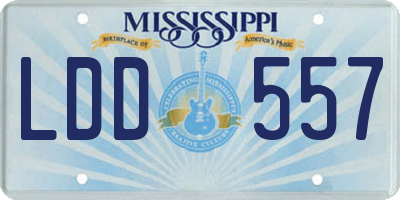 MS license plate LDD557