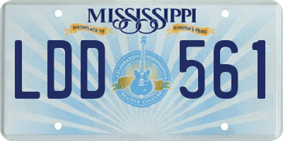 MS license plate LDD561