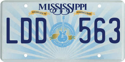 MS license plate LDD563