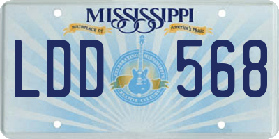 MS license plate LDD568