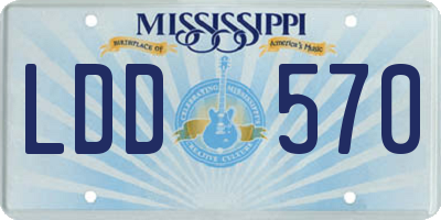 MS license plate LDD570